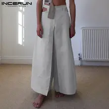 

Handsome Well Fitting New Men Pantalons Solid Hot Sale Long Pants Stylish Male Hollowed-out Wide-leg Trousers S-5XL INCERUN 2022