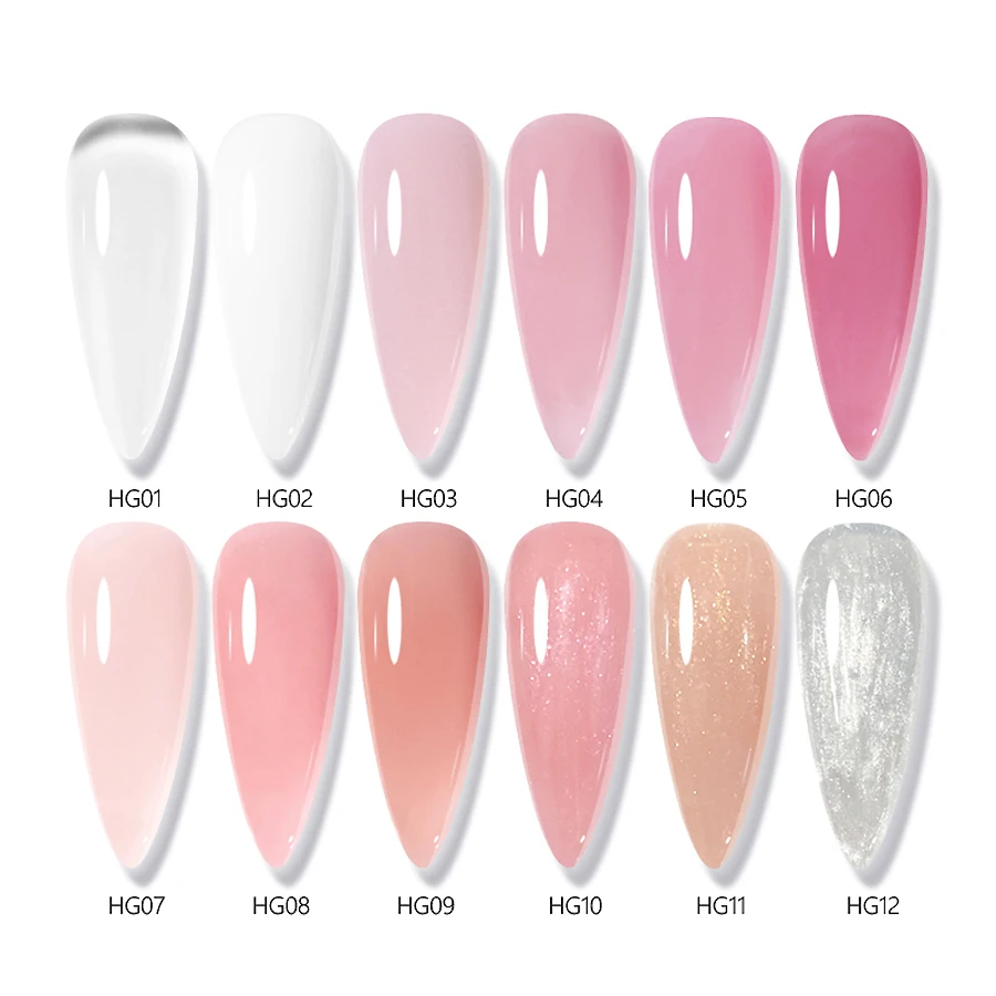 30ML Hard Gel For Nail Extension Milky White Builder Constructor Gel Self Leveling Reinforcement Nail Gels Camouflage Manicure 2