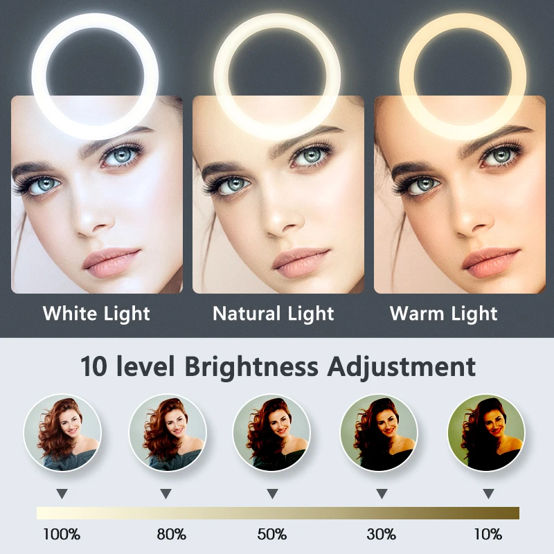 Led Selfie Ring Light com Suporte Móvel Aro de Lâmpada Suporte para Tripé Ringlight para Transmissão de Vídeo ao Vivo Fotografia - Image 6