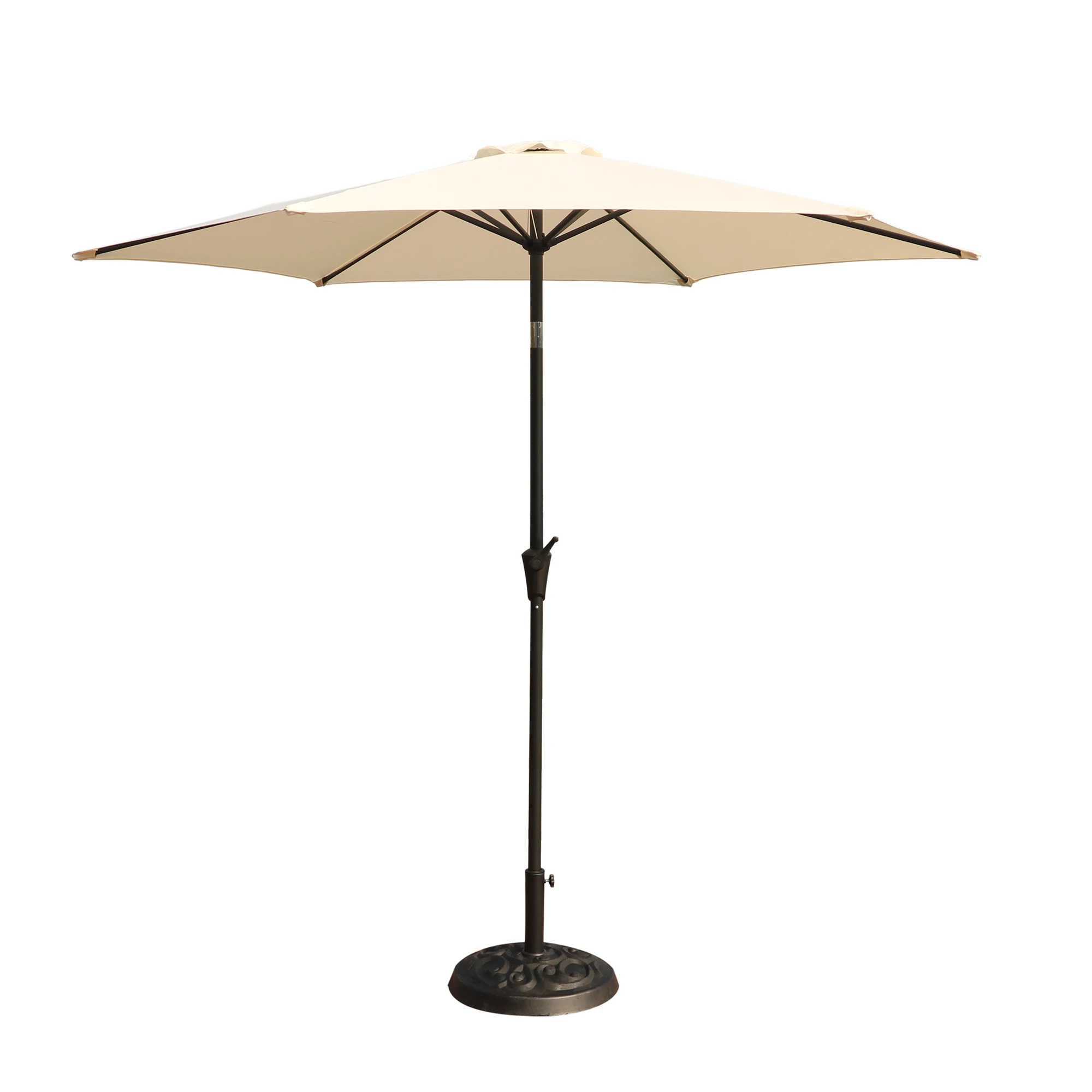 

GardenPatio 8.8 Feet Outdoor Aluminum Patio Umbrella Garden Patio Market Umbrella Resin Umbrella Base Push Button Tilt and Crank
