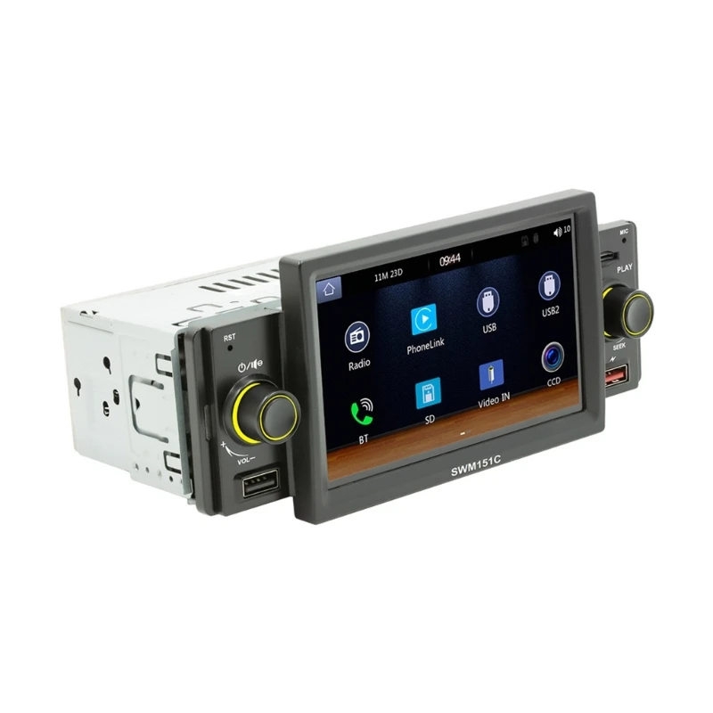 

Single Din Carplay Car Stereo with Bluetooth-compatible Backup Camera, 5” Touch-Screen Car Radio MP5 Player