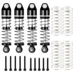 Premium Aluminum Oil Shock Absorber Damper Set - Pack of 4 (36mm Black)