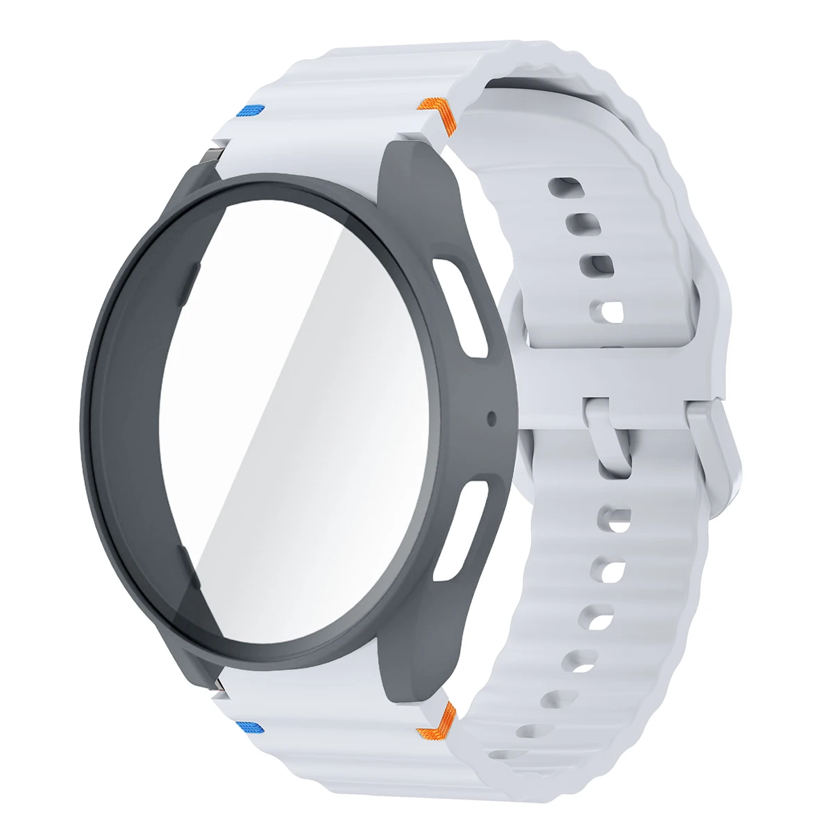 Silicone Watch Strap with Case and Screen Protector for 40-44mm Smartwatches - Durable Wrist Accessory