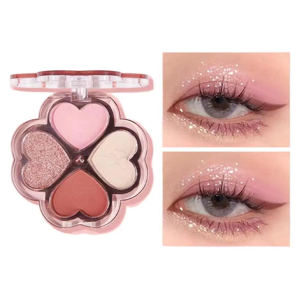 

Four Leaf Clover Eyeshadow Palette Glitter Pearlescent Matte Eyeshadow Shiny Lasting Charming Korean Eye Makeup Cosmetics