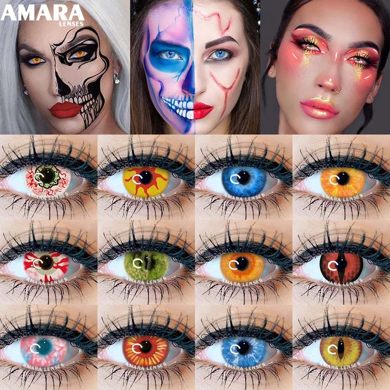 2PackHalloweenColoredContactLensesAnimeCosplayEyesLenses