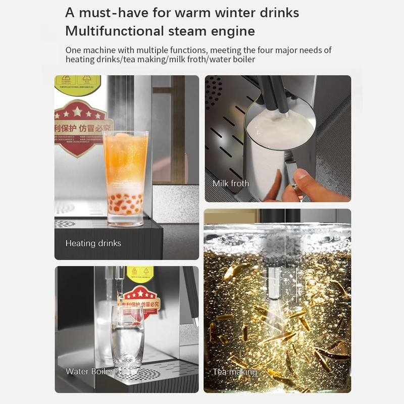 Steam Engine Foam Machine Commercial Milk Tea Shop Automatic Milk Tea Heating Machine Coffee Frothed Milk Foam 6
