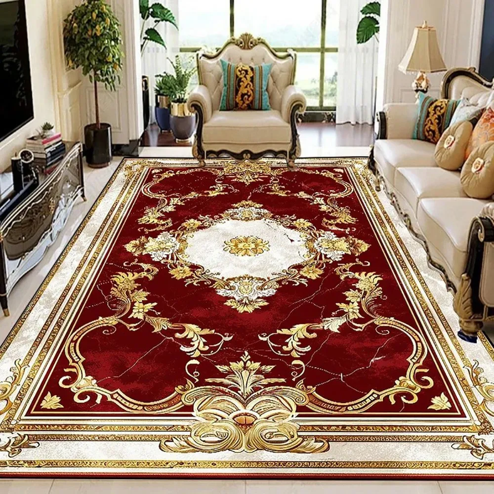 VIKAMA Flannel Carpet Boho Persian Vintage Mat Coffee Table Sofa Bedroom Mat Living Room Blanket Large Rug Washable Home Decor
