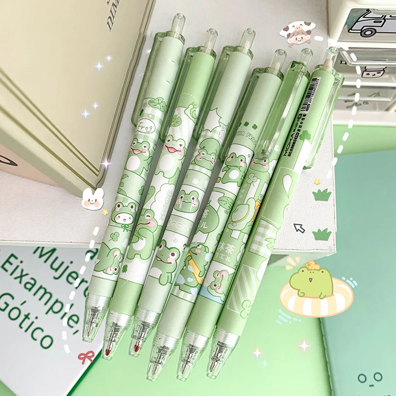 6Pcs Japanese Stationery Cute Pens School Korean Stationery Pen Kawaii Pen  0. J.