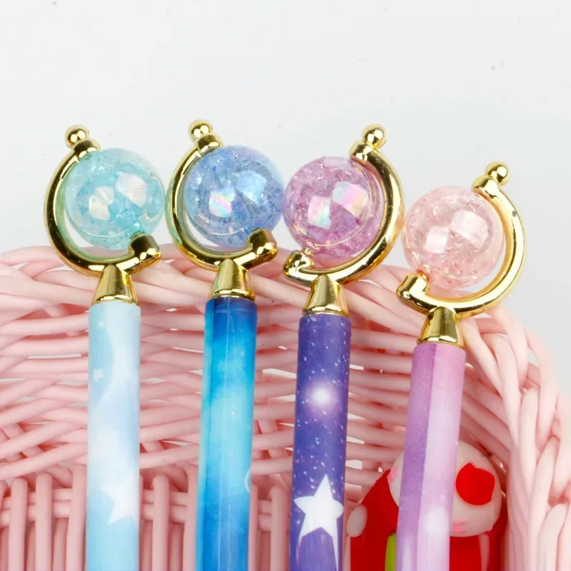 창의적인 별이 빛나는 하늘 젤 펜, 검정 잉크 중립 펜, 학생용 한국 문구, 학교 사무용품, 0.5mm, 4 개