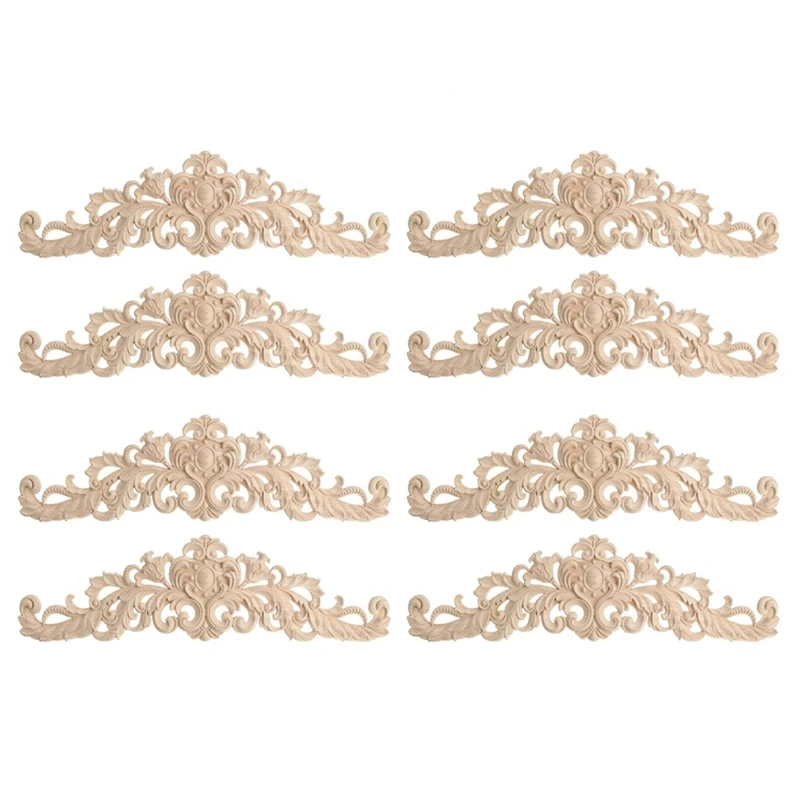 

8Pcs Craft Wood Cabinet Furniture Carving Corner Wood Ornament Wood Ornaments Handmade