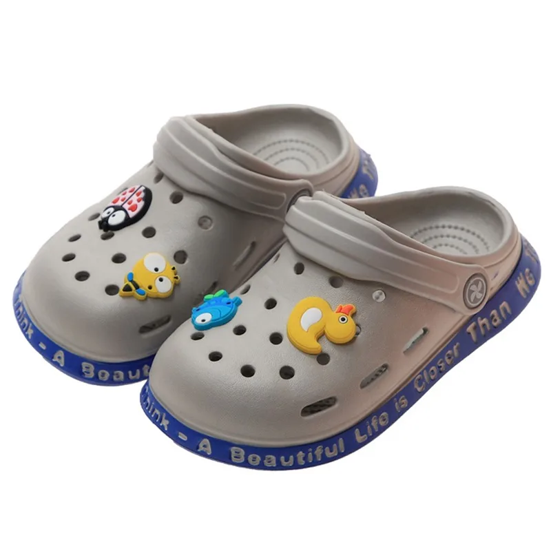 Sandals Boys Girls Soft Sole Anti Slip Cartoon Cute Breathable Hole Shoes Flat Heels New Summer