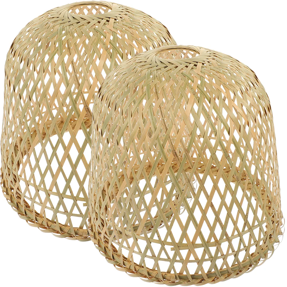 

Bamboo Lampshade Handmade Weave Light Bulb Cage Guard Wicker Chandelier Cover Woven Shade Rustic Hanging Fixture Replacement