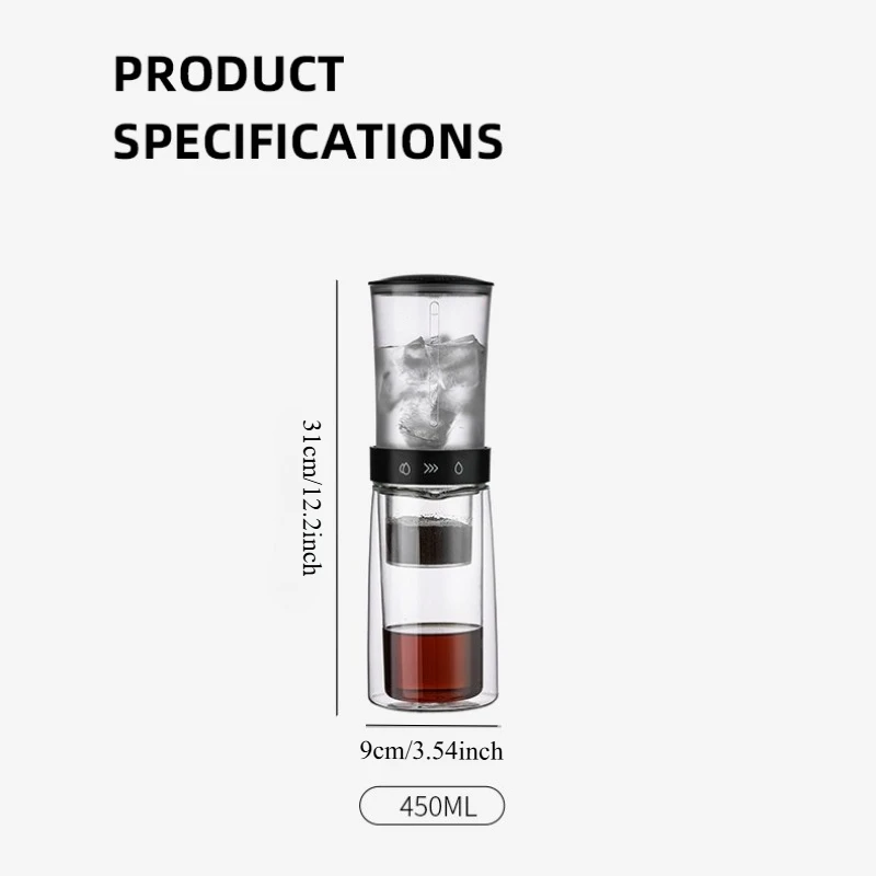 صانع القهوة الباردة من بينكو بتصميم زجاجي مزدوج ال...