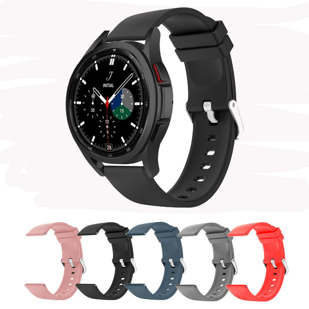 

Ремешок силиконовый для Samsung Galaxy Watch 4 40 мм 44 мм/4 Classic 46 мм 42 мм 20 мм, браслет для смарт-часов Samsung Galaxy 3 41 мм
