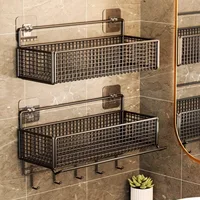 Bathroom Storage Rack Non Perforated Wall Mounted Towel And Toiletries Storage Rack Restroom Storage 1