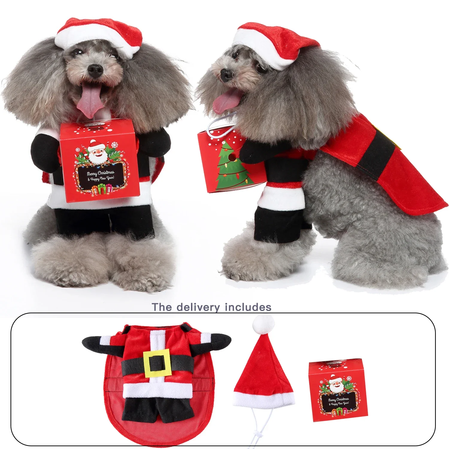Christmas Dog Funny Clothes Dogs Cosplay Costume Comical Outfits Pet Novelty Clothing Set for Festival Party Dog Postman Costume for dog costume set