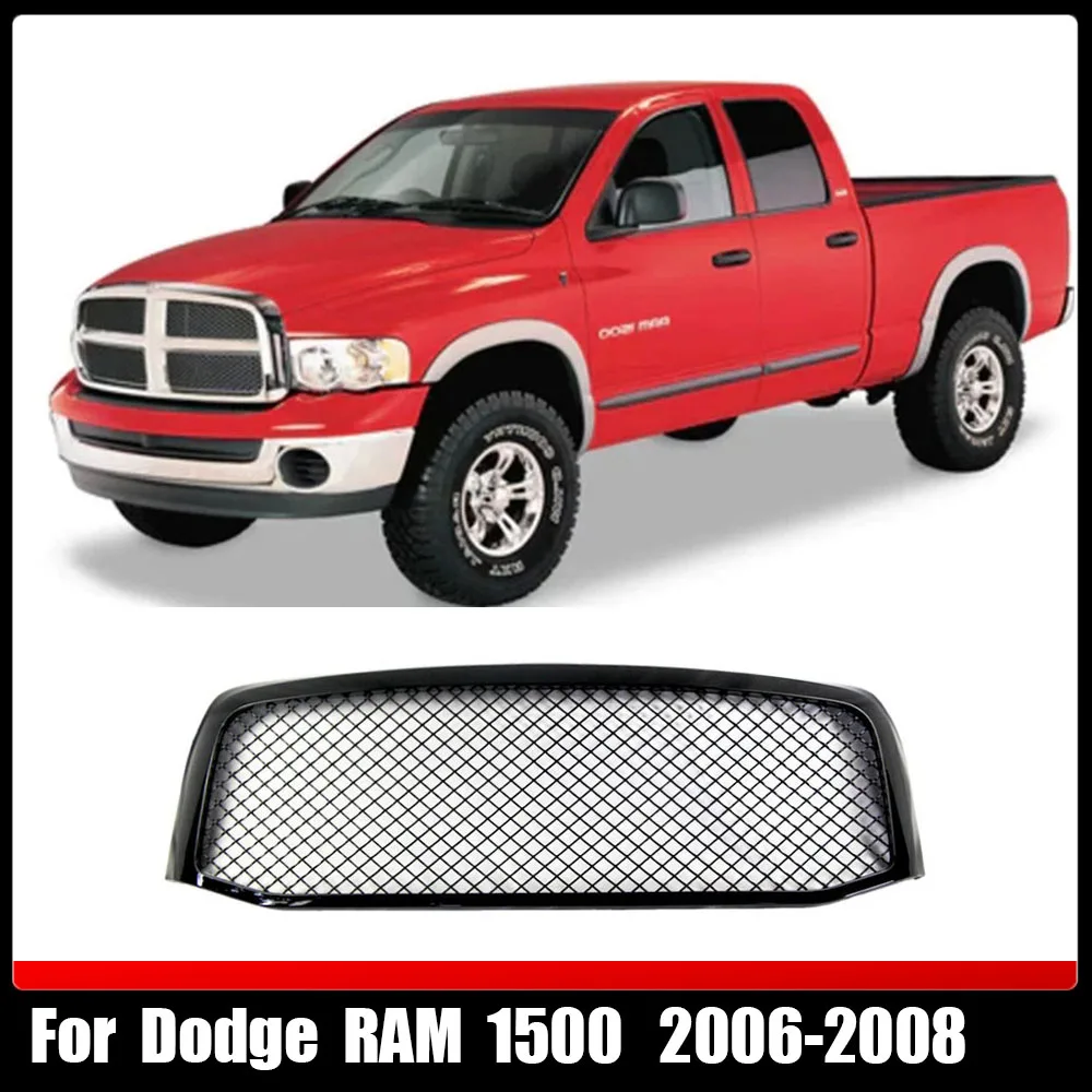 

Racing Grills Decoration Car Front Grid Racing Grills ABS Gloss Black Trim Cover Bumper Grille For Dodge RAM 1500 2006-2008