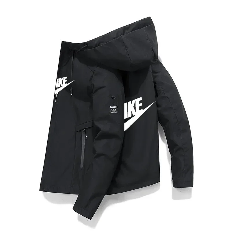 

Leisure and fashionable autumn and winter brand men's zippered hooded jacket with high-quality outdoor sports lightweight, compl