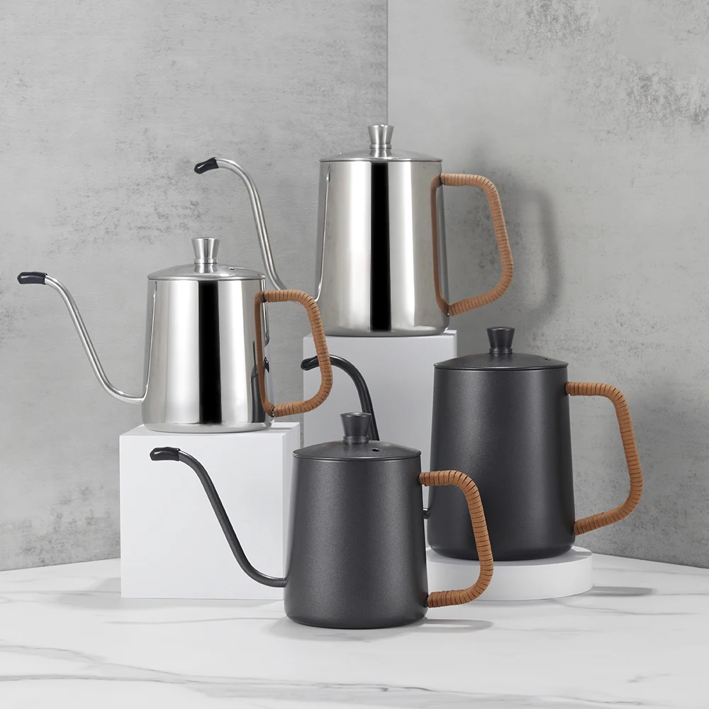Description Picture 5 of itemDrip Kettle 350ml 600ml Coffee Tea Pot Non-stick Coating Food Grade Stainless Steel Gooseneck Drip Kettle Swan Neck Thin Mouth