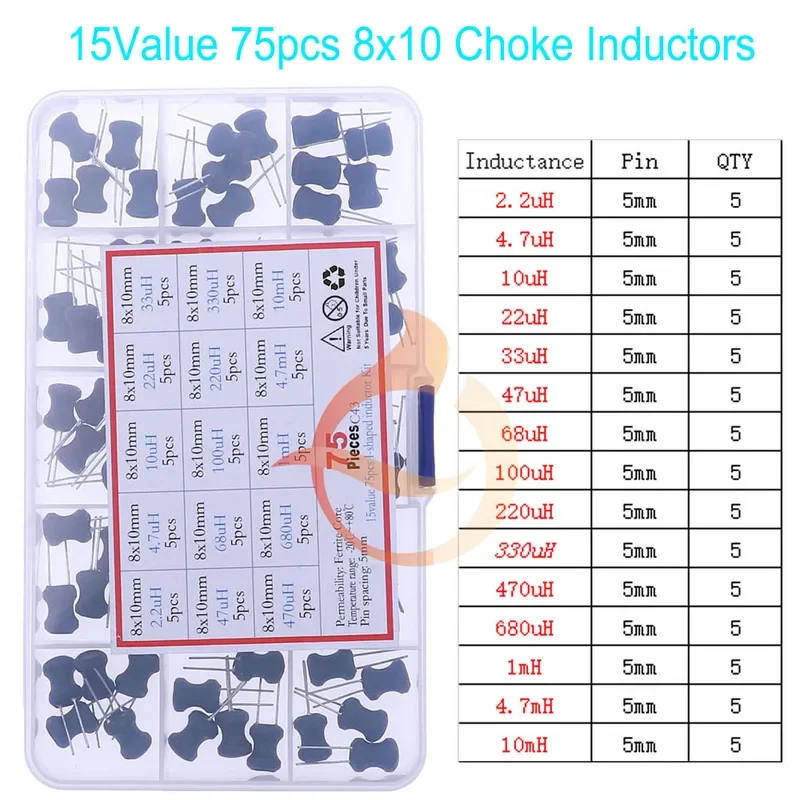 Comprehensive Inductor Assortment Kit - Diverse Range from 2.2uH to 100mH