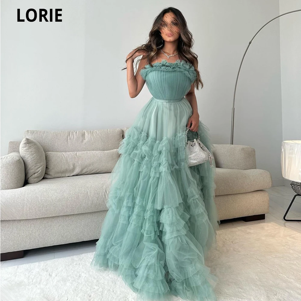 

LORIE A-line Tiered Tulle Evening Dresses Long Saudi Arabia Vestidos De Fiesta Elegantes Para Mujer 2023 Dubai Party Dresses