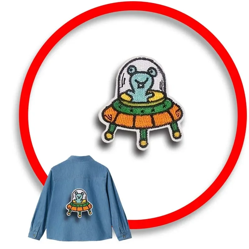 

1Pcs Patch Stickers Iron On Patches for Clothing Sewing Astronaut Space Embroidery Fusible Applique Badge Bag Decoration Stripes