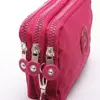 Coin Purse Makeup Bags Solid Color Cosmetic Bags Korean Style Wallets Women Wallets Three Zippers Bags Wrinkle Clutch Bag 3