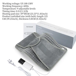 Electric Heating Pad with Adjustable Temperature Control for Enhanced Comfort and Versatility (Type 2 US PLUG 110V)