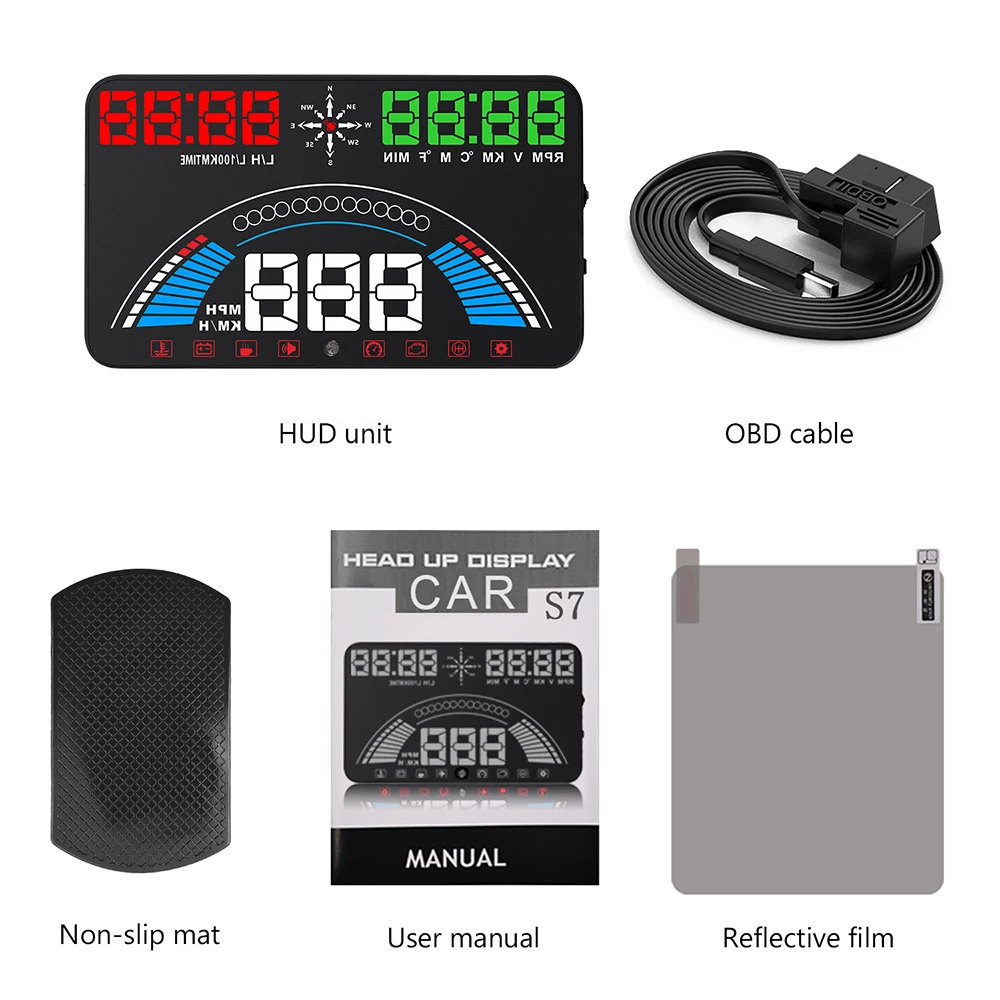 OBD2 GPS  ÷ ڵ OBD HUD 5.8 ġ   ӵ ÷, Ʈ ˸,   Һ