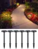 2CCT Solar Landscape Pathway Lights Outdoor Lights for Garden, Sidewalk, 2700K Soft White /4000K Cool White, Pack of 6 1