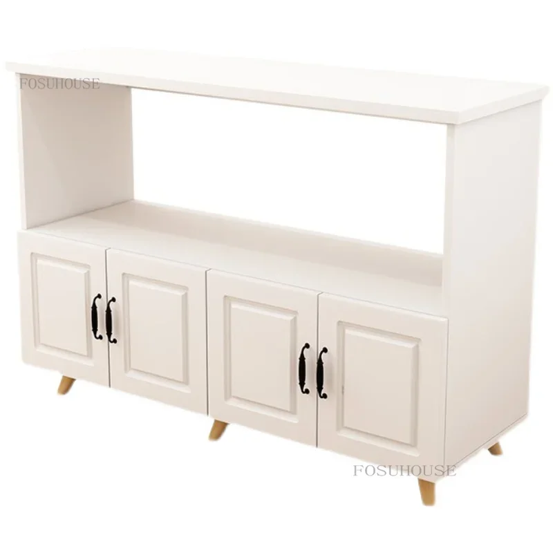 Double Layers Wooden Kitchen Cabinet with Door for Microwave Oven Kitchenware Storage Organize Cupboard Kitchen Shelf Rack c