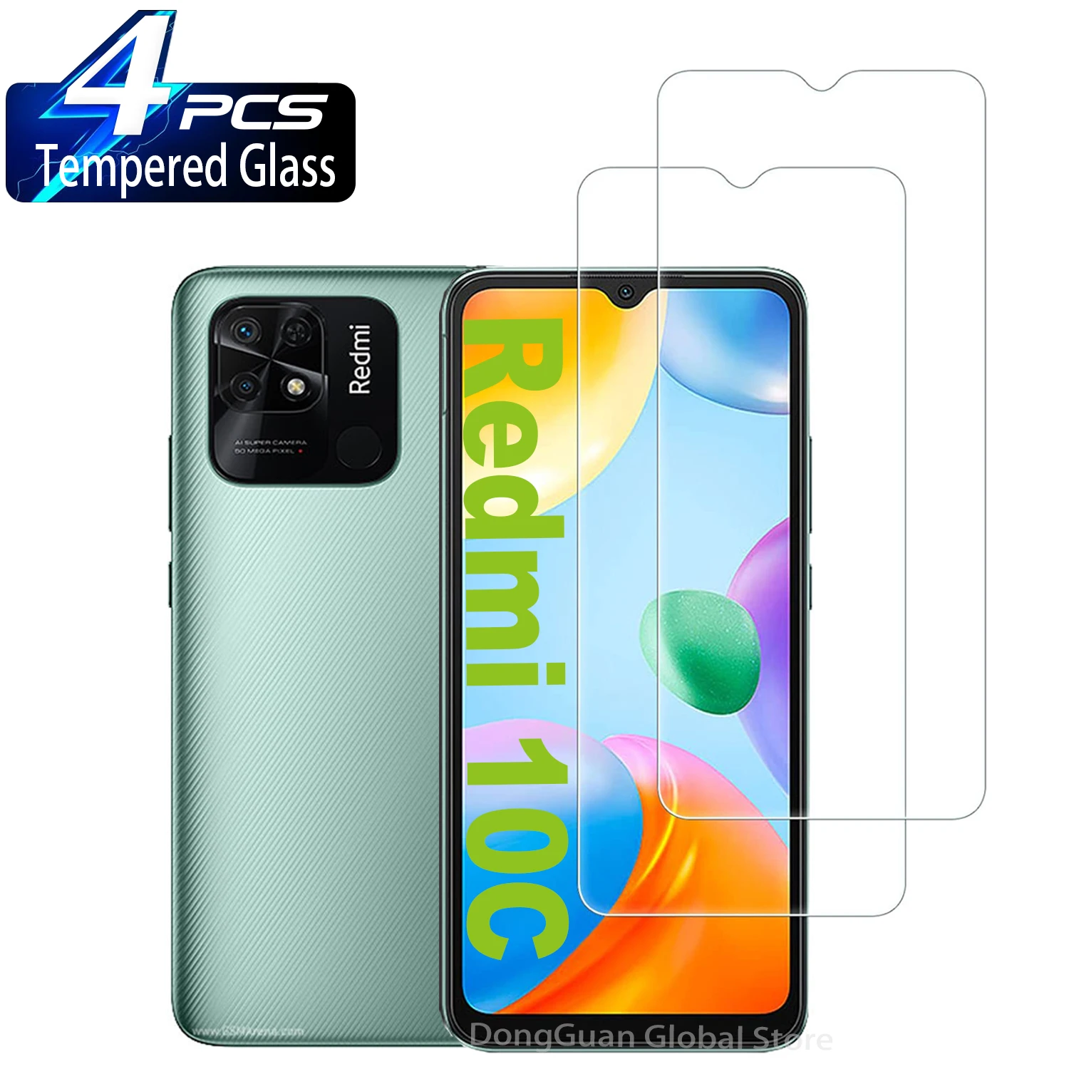 

4Pcs Tempered Glass For Xiaomi Redmi 10C 12C 13C 9C 9A 10A A1 A2 Redmi Note 12Pro Screen Protector Glass