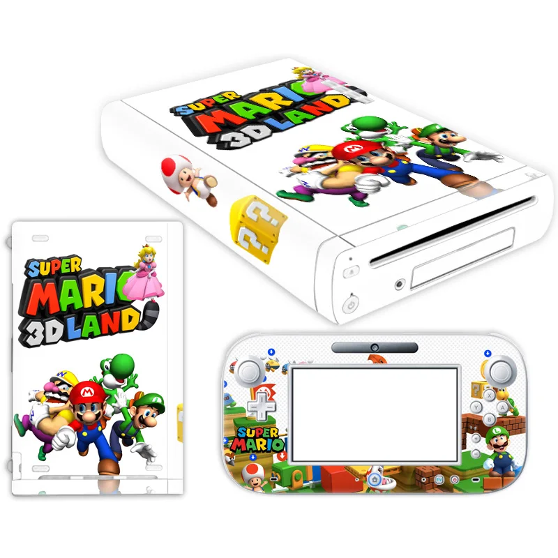 Super Luigi Mari Brothers Vinyl Cover For Nintend Wii U Console Controller Decal Game Accessories For Wii U Skin Sticker