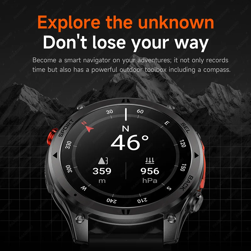 2026 new men's sports smartwatch with GPS trackingcompass100+sportsmodeswireless callintelligentreminderoutdoorfitnesssmartwatch 3