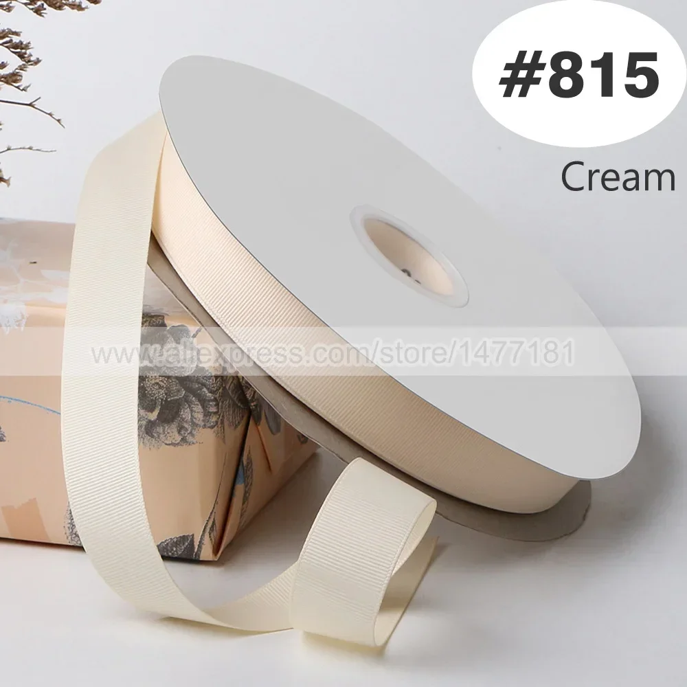 High-Quality Brown Ivory Grosgrain Ribbon - Perfect for Bow Making & Weddings