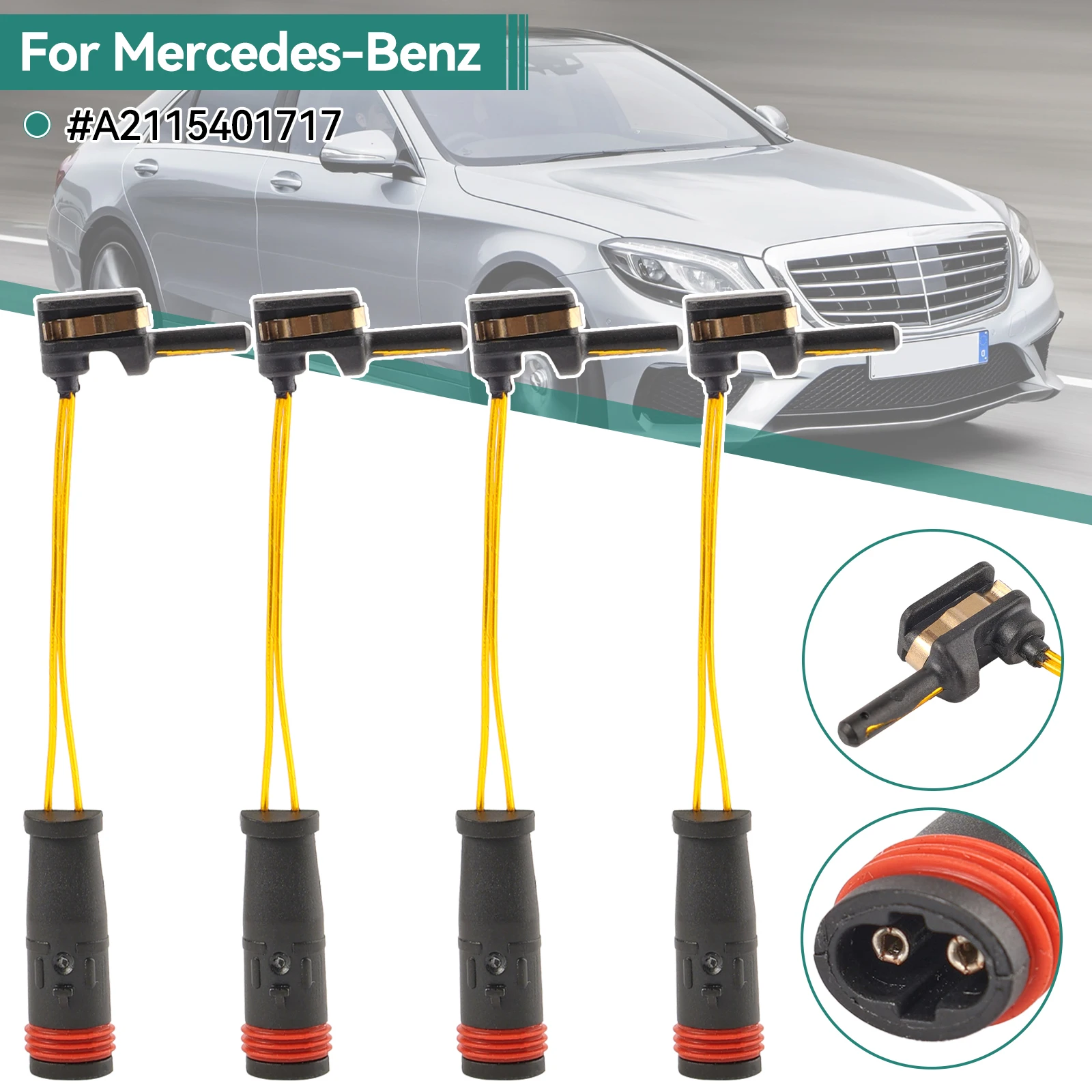 Brake Pad Sensor 2/4 PCS A2115401717 Front/Rear For Mercedes Benz W203 W220 W211 W221 W204 W212 R230 CL600 SL500 C350 E320 GL350