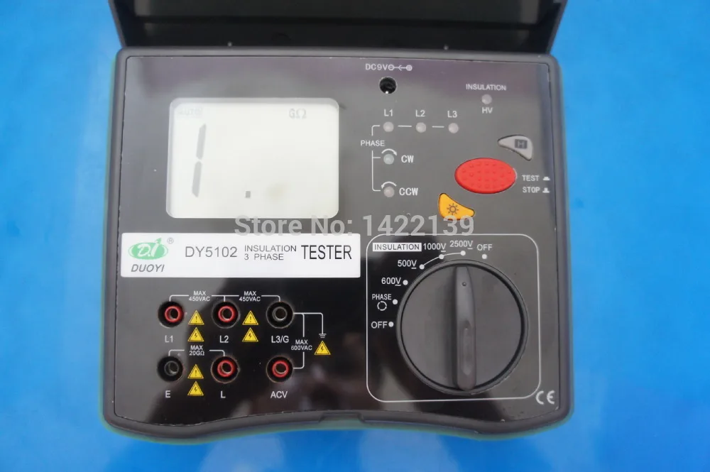 DY5102 3-in-1 Insulation Tester Megohmmeter 2500V with Voltmeter & Phase Indicator Digital Meter detail image 4