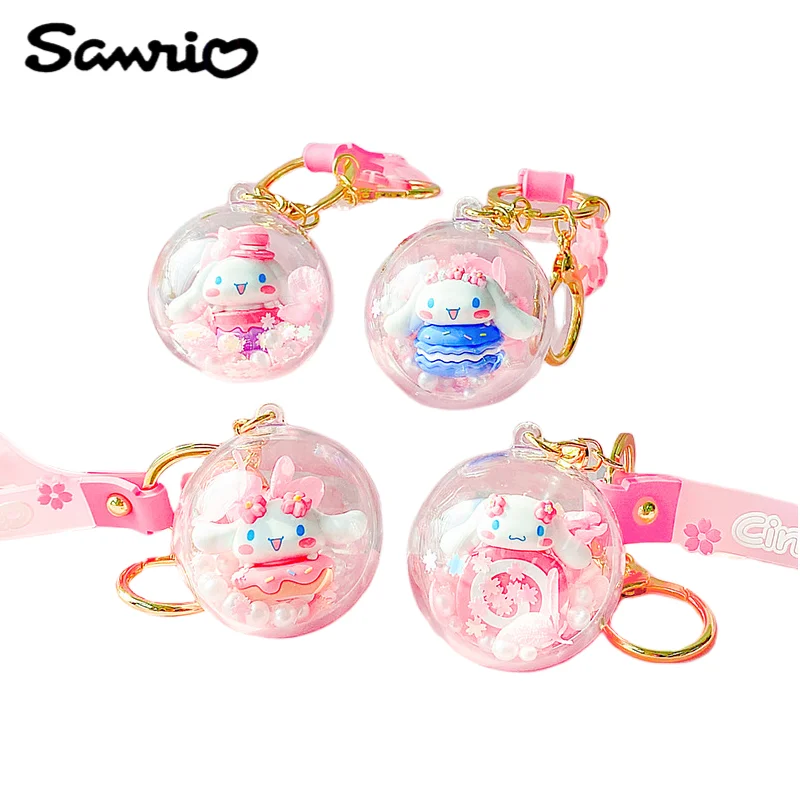 

Cinnamoroll Sanrio animation peripheral kawaii cute cherry blossom series key chain cartoon pendant creative pendant wholesale