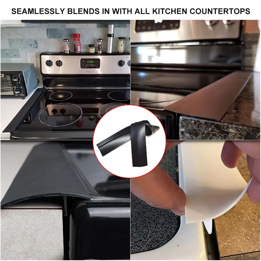 Stove Gap Covers Silicone Counter Gap Filler for 4-25mm Gap Seal Spills Appliances Countertop Furniture