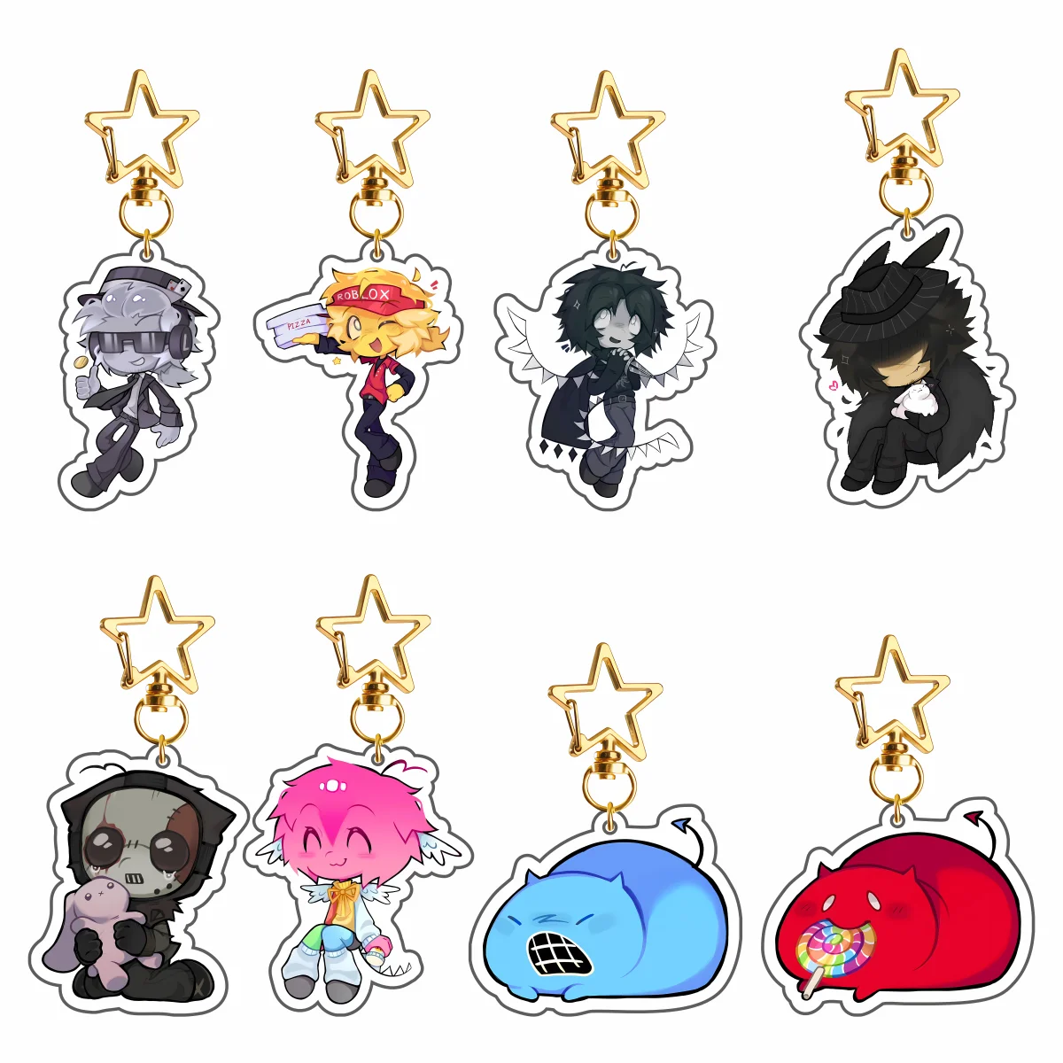 Game Guest 1337 Forsaken 6CM Acrylic Keychains Noob Shedletsky John Doe c00lkidd Elliot Key Ring Pendant Gaming Fans Gifts