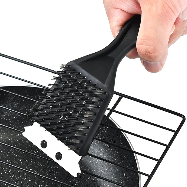 Barbecue Grill Ecset Acél Huzal Sörték Bbq Tisztító Kefék Tartós Főző Szerszám Kültéri Otthoni Gázkészlet Szerszámok - Image 2