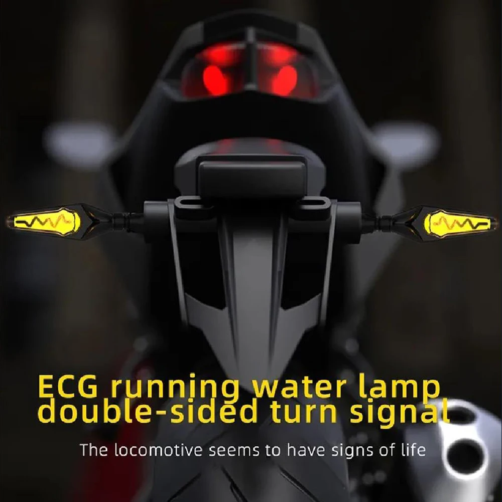 Motoled LED Motorcycle Turn Signals Lights 12V Flasher Amber Water Flowing Light Blinker Waterproof Signal Lamp For Honda Suzuki