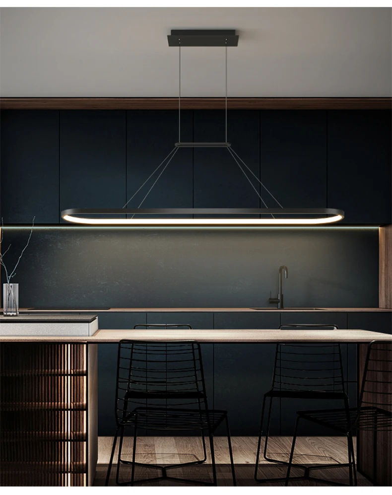 Salix V Modern Minimalist Led Dimmable Bar Pendant Light Dragonfly