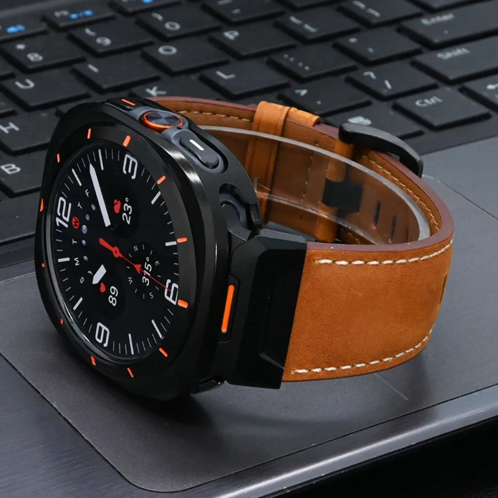 Premium Leather Bracelet with Aluminum Alloy Case