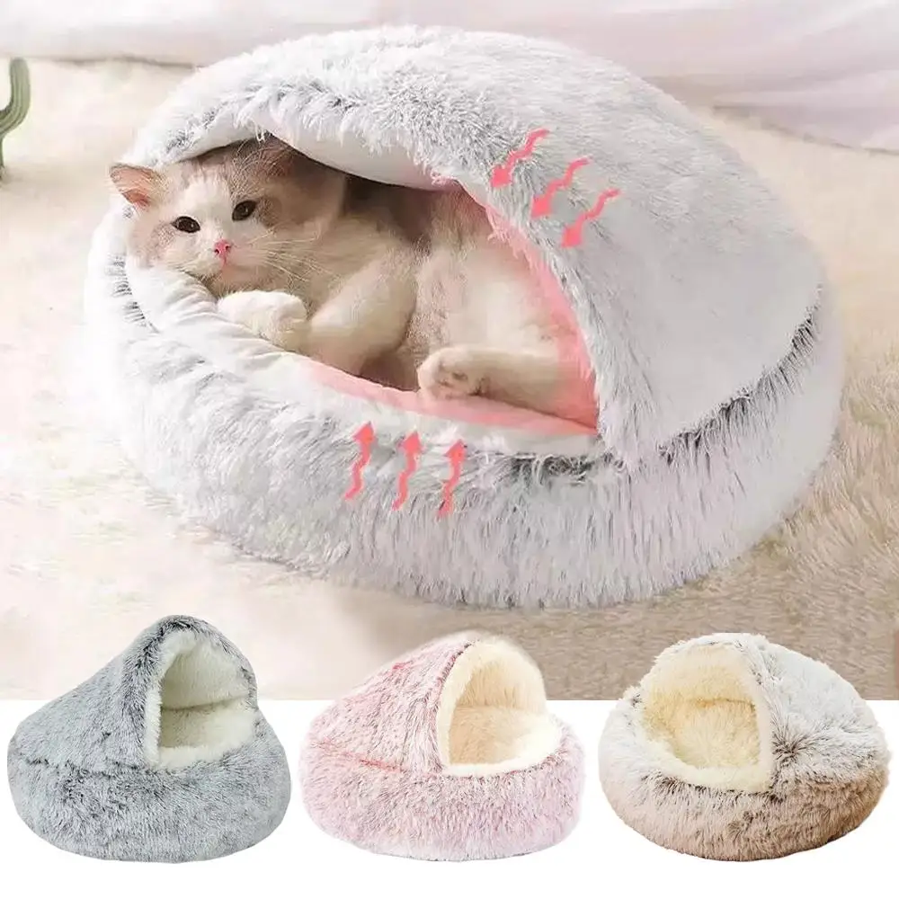 Winter Plush Pet Cat Bed Round Cat Cushion Cat House Warm Cats Basket Pet Sleep Bag Kitten Nest Kennel for Cats Pet Cats Winter Plush Pet Cat Bed Round Cat Cushion Cat House Warm Cats Basket Pet Sleep Bag Kitten Nest Kennel for Cats Pet Cats