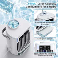 Mini climatiseur portable USB, ventilateur sans pales 3 vitesses, 5 lumières de nuit blanches, OEM, pour la maison, le bureau, les hôtels, en plastique 5
