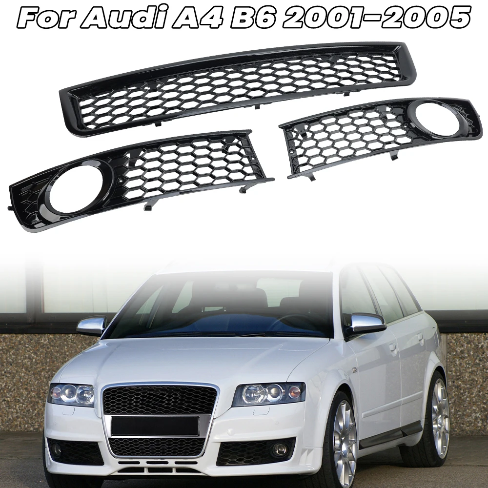 GRILLES DE PARE CHOC AVANT LOOK RS AUDI A4 B6 STANDARD (2001/2005 GRILLES DE PARE CHOC AVANT LOOK RS AUDI A4 B6 STANDARD (2001/2005