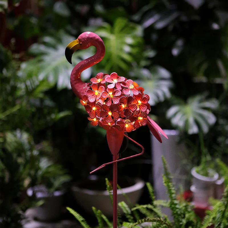 

Solar Led Light Outdoor Mental Flamingo Fence Light Courtyard Garden Solar Led Lamp Waterproof Outside Deco Solar Garden Light