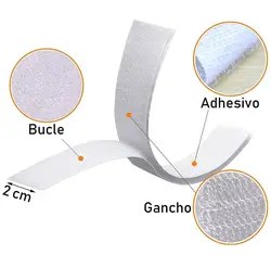 Ultra - Durable Adhesive Velcro Tape | Professional - Grade Nylon Hook & Loop Fastener | Heavy - Duty for DIY, Home, and Office Use (White 25mm)