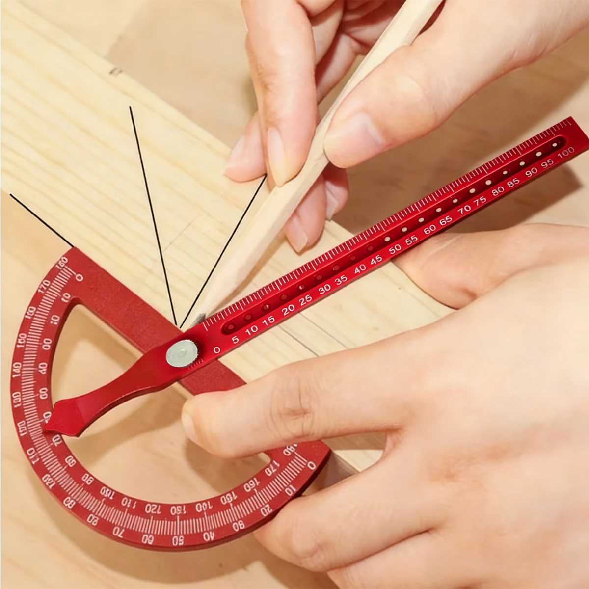 고정밀 각도자, 다기능 목공용 각도기, 조절 가능한 마킹 및 위치 지정 자, DIY 필수 도구
